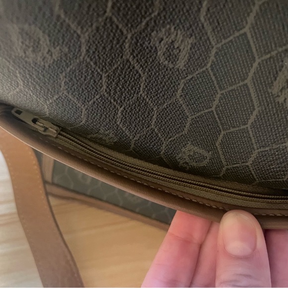 Christian Dior Leather Bucket Shoulder Bag Honeycomb Logo Authentic - Picture 13 of 15